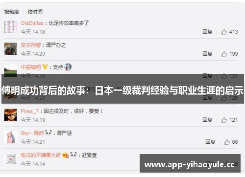 傅明成功背后的故事：日本一级裁判经验与职业生涯的启示