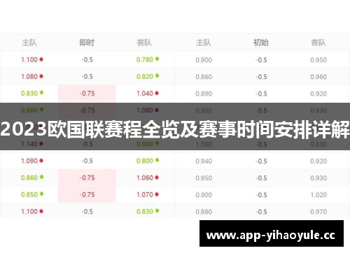 2023欧国联赛程全览及赛事时间安排详解